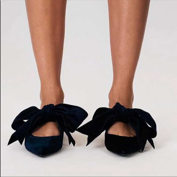 Tory Burch Clara blue velvet pointed flat shoes 8M - Picture 3 of 11